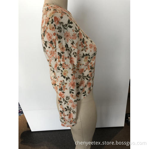 Rowan round neck with small floral long sleeves